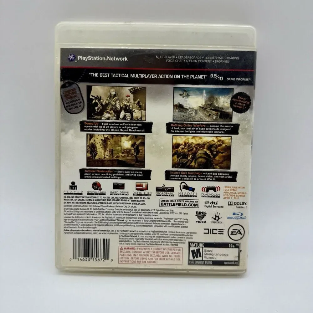 Battlefield: Bad Company 2 - Limited Edition - Playstation 3 Game‎ & Case Tested